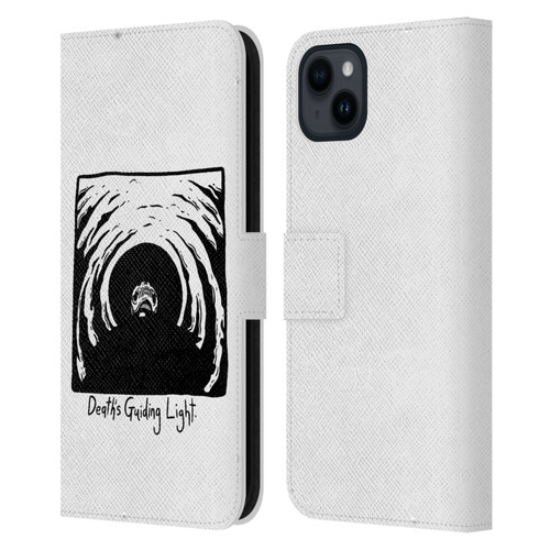Matt Bailey Skull Deaths Guiding Light Leather Book Wallet Case Cover For Apple iPhone 15 Plus