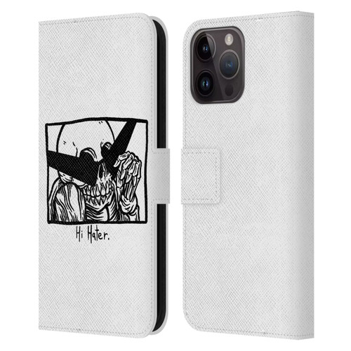 Matt Bailey Skull Hi Hater Leather Book Wallet Case Cover For Apple iPhone 15 Pro Max