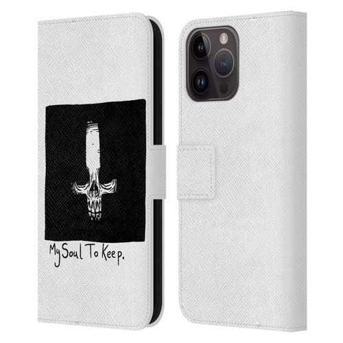 Matt Bailey Skull My Soul To Keep Leather Book Wallet Case Cover For Apple iPhone 15 Pro Max