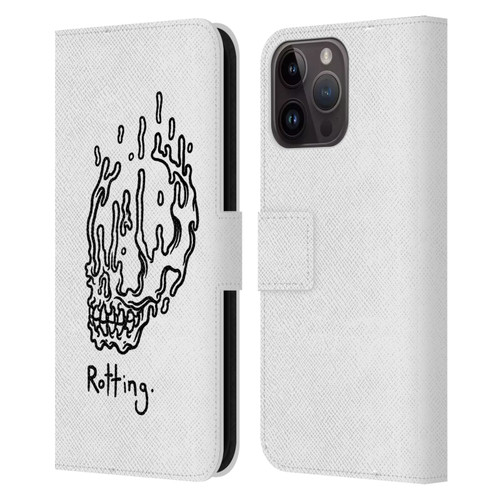 Matt Bailey Skull Rotting Leather Book Wallet Case Cover For Apple iPhone 15 Pro Max