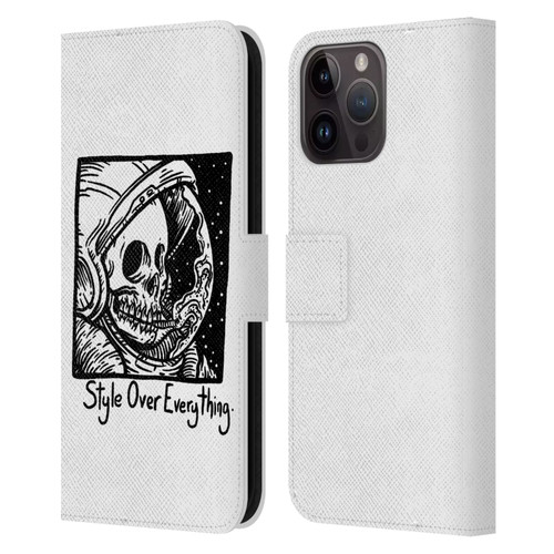 Matt Bailey Skull Style Over Everything Leather Book Wallet Case Cover For Apple iPhone 15 Pro Max