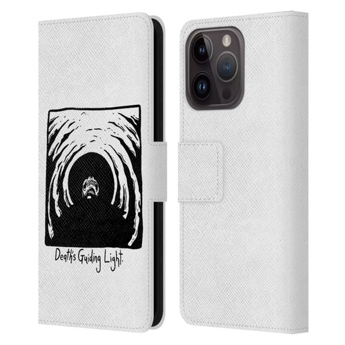 Matt Bailey Skull Deaths Guiding Light Leather Book Wallet Case Cover For Apple iPhone 15 Pro