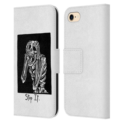 Matt Bailey Skull Stop It Leather Book Wallet Case Cover For Apple iPhone 7 / 8 / SE 2020 & 2022