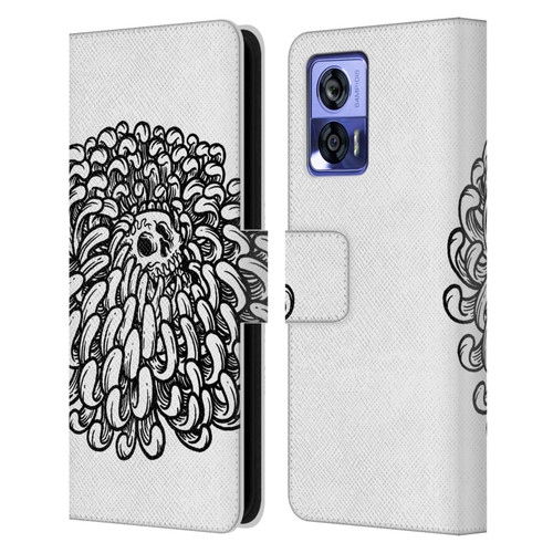 Matt Bailey Skull Flower Leather Book Wallet Case Cover For Motorola Edge 30 Neo 5G