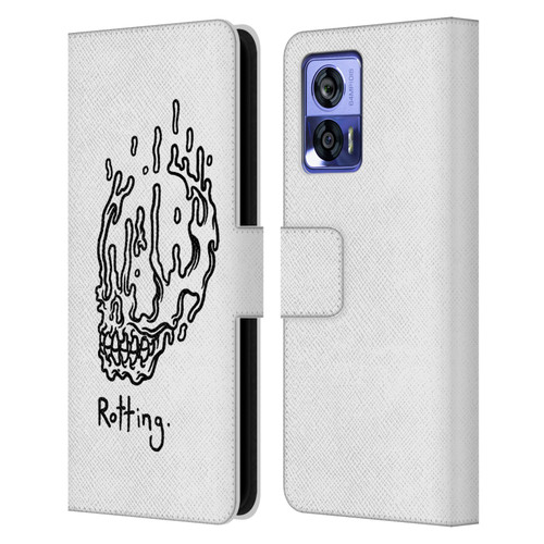 Matt Bailey Skull Rotting Leather Book Wallet Case Cover For Motorola Edge 30 Neo 5G