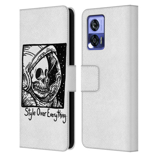 Matt Bailey Skull Style Over Everything Leather Book Wallet Case Cover For Motorola Edge 30 Neo 5G