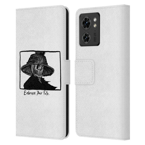 Matt Bailey Skull Embrace Your Fate Leather Book Wallet Case Cover For Motorola Moto Edge 40