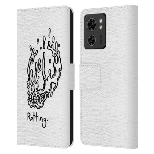 Matt Bailey Skull Rotting Leather Book Wallet Case Cover For Motorola Moto Edge 40