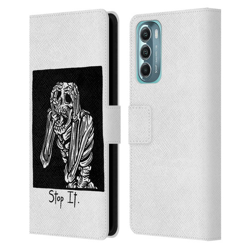 Matt Bailey Skull Stop It Leather Book Wallet Case Cover For Motorola Moto G Stylus 5G (2022)