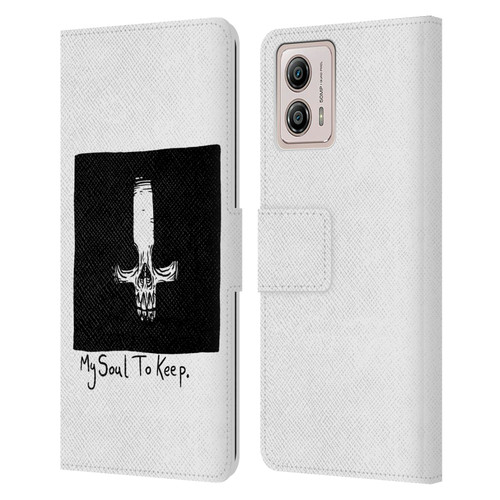 Matt Bailey Skull My Soul To Keep Leather Book Wallet Case Cover For Motorola Moto G53 5G
