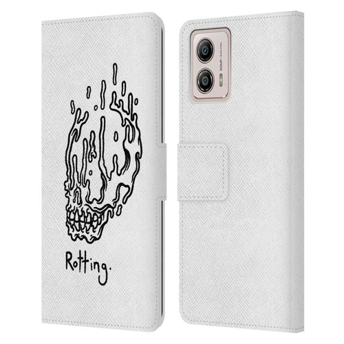 Matt Bailey Skull Rotting Leather Book Wallet Case Cover For Motorola Moto G53 5G