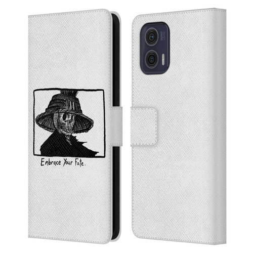 Matt Bailey Skull Embrace Your Fate Leather Book Wallet Case Cover For Motorola Moto G73 5G