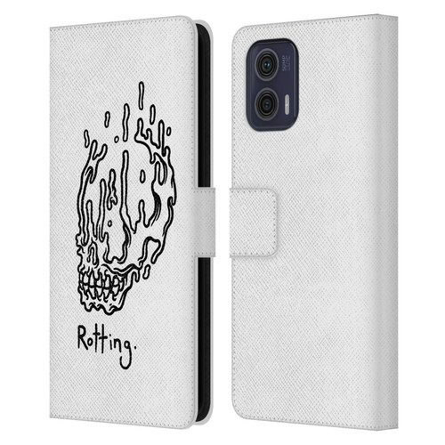 Matt Bailey Skull Rotting Leather Book Wallet Case Cover For Motorola Moto G73 5G