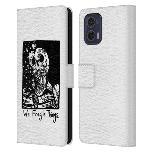 Matt Bailey Skull We Fragile Things Leather Book Wallet Case Cover For Motorola Moto G73 5G