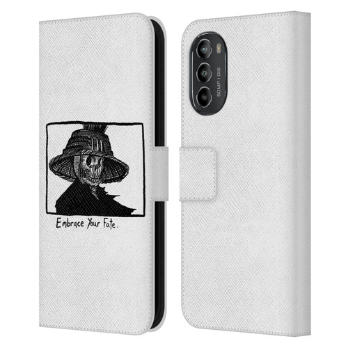 Matt Bailey Skull Embrace Your Fate Leather Book Wallet Case Cover For Motorola Moto G82 5G