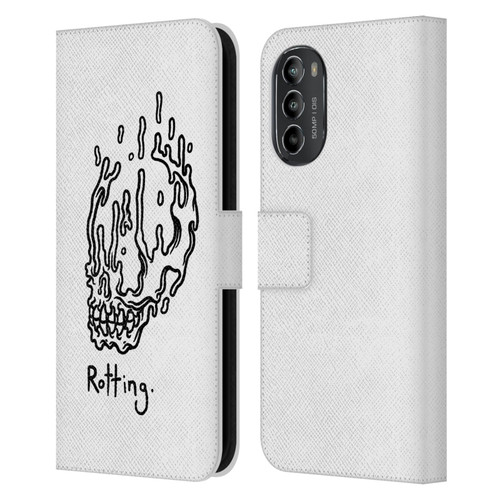 Matt Bailey Skull Rotting Leather Book Wallet Case Cover For Motorola Moto G82 5G