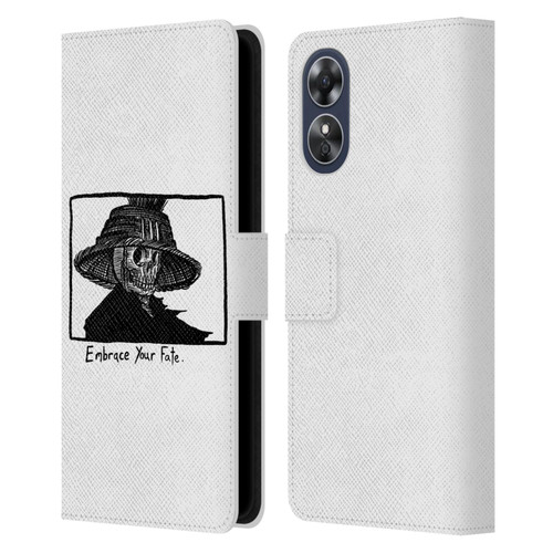 Matt Bailey Skull Embrace Your Fate Leather Book Wallet Case Cover For OPPO A17