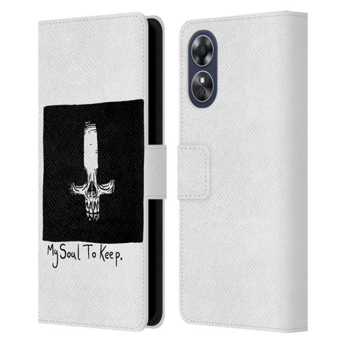 Matt Bailey Skull My Soul To Keep Leather Book Wallet Case Cover For OPPO A17