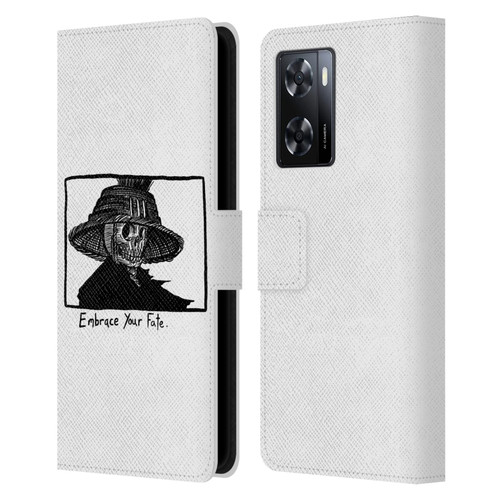 Matt Bailey Skull Embrace Your Fate Leather Book Wallet Case Cover For OPPO A57s
