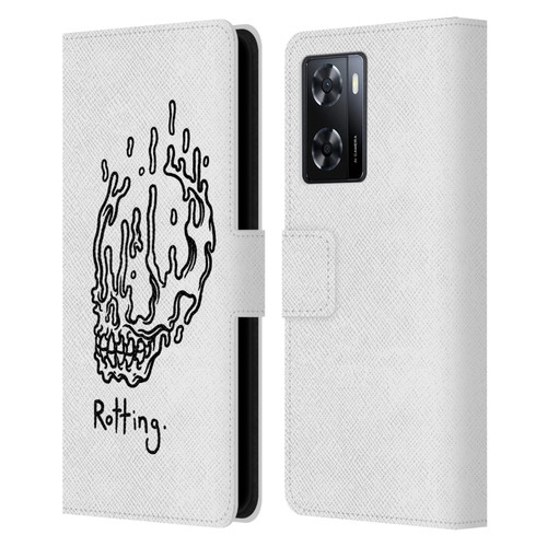 Matt Bailey Skull Rotting Leather Book Wallet Case Cover For OPPO A57s