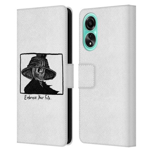 Matt Bailey Skull Embrace Your Fate Leather Book Wallet Case Cover For OPPO A78 5G
