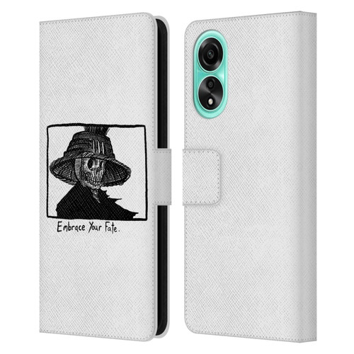 Matt Bailey Skull Embrace Your Fate Leather Book Wallet Case Cover For OPPO A78 4G