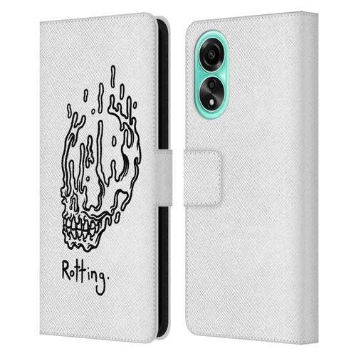 Matt Bailey Skull Rotting Leather Book Wallet Case Cover For OPPO A78 4G
