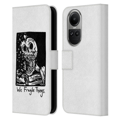 Matt Bailey Skull We Fragile Things Leather Book Wallet Case Cover For OPPO Reno10 5G / Reno10 Pro 5G