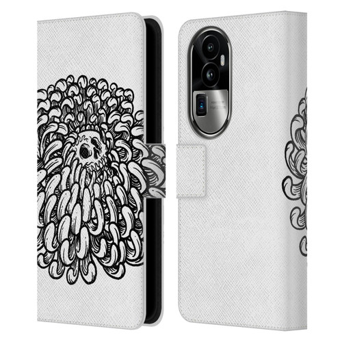 Matt Bailey Skull Flower Leather Book Wallet Case Cover For OPPO Reno10 Pro+