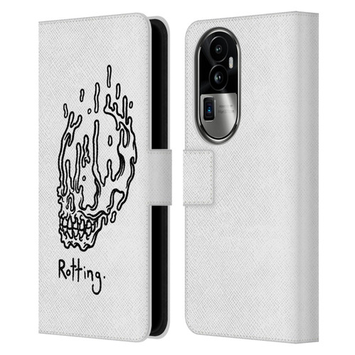 Matt Bailey Skull Rotting Leather Book Wallet Case Cover For OPPO Reno10 Pro+