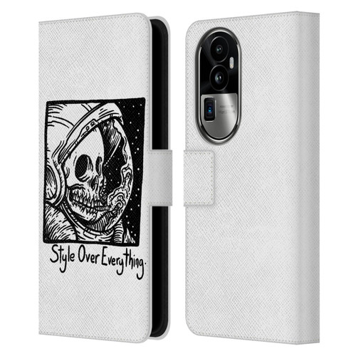 Matt Bailey Skull Style Over Everything Leather Book Wallet Case Cover For OPPO Reno10 Pro+