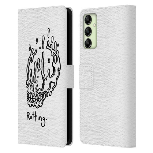 Matt Bailey Skull Rotting Leather Book Wallet Case Cover For Samsung Galaxy A14 5G