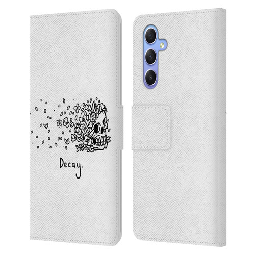 Matt Bailey Skull Decay Leather Book Wallet Case Cover For Samsung Galaxy A34 5G