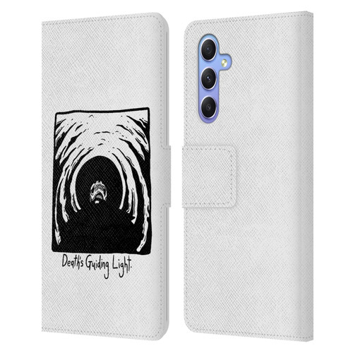 Matt Bailey Skull Deaths Guiding Light Leather Book Wallet Case Cover For Samsung Galaxy A34 5G