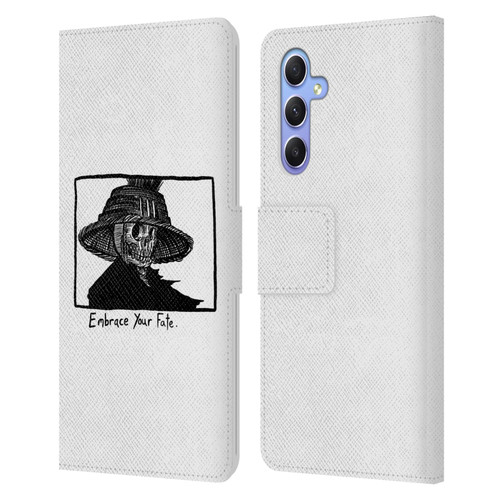 Matt Bailey Skull Embrace Your Fate Leather Book Wallet Case Cover For Samsung Galaxy A34 5G