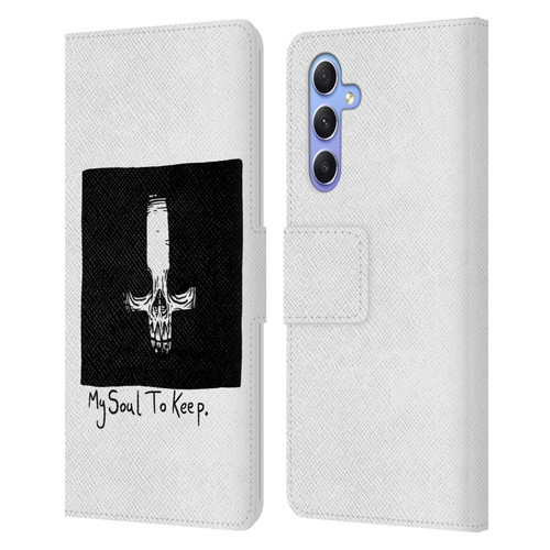 Matt Bailey Skull My Soul To Keep Leather Book Wallet Case Cover For Samsung Galaxy A34 5G