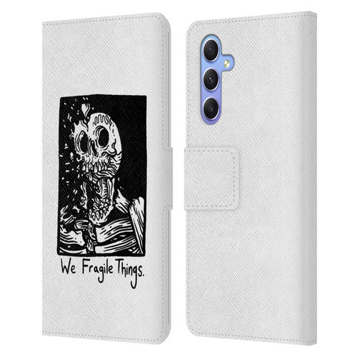 Matt Bailey Skull We Fragile Things Leather Book Wallet Case Cover For Samsung Galaxy A34 5G