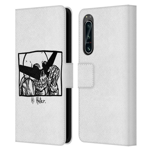 Matt Bailey Skull Hi Hater Leather Book Wallet Case Cover For Sony Xperia 5 IV