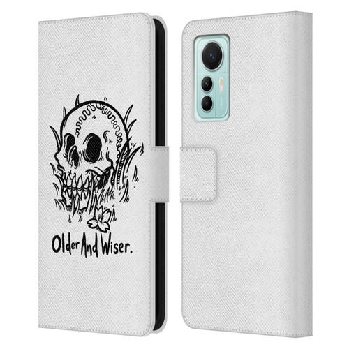 Matt Bailey Skull Older And Wiser Leather Book Wallet Case Cover For Xiaomi 12 Lite