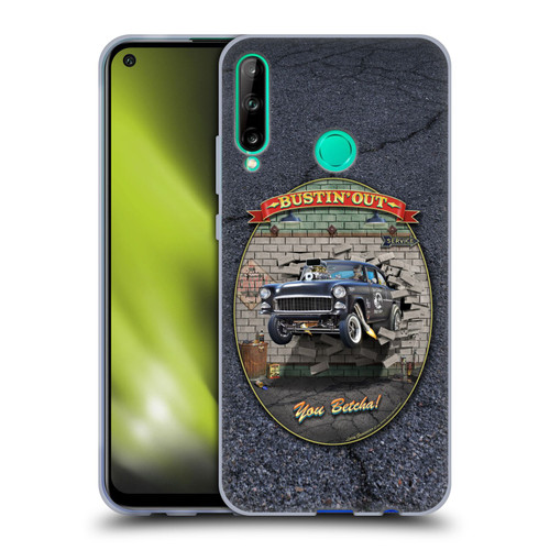 Larry Grossman Retro Collection Bustin' Out '55 Gasser Soft Gel Case for Huawei P40 lite E