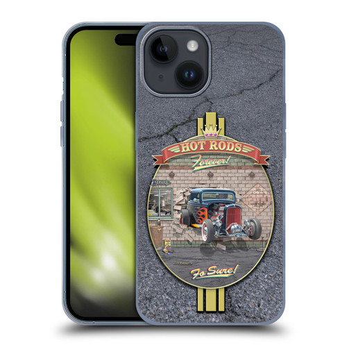 Larry Grossman Retro Collection Hot Rods Forever Soft Gel Case for Apple iPhone 15