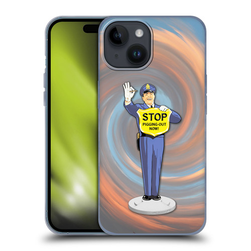Larry Grossman Retro Collection Stop Pigging Out Soft Gel Case for Apple iPhone 15
