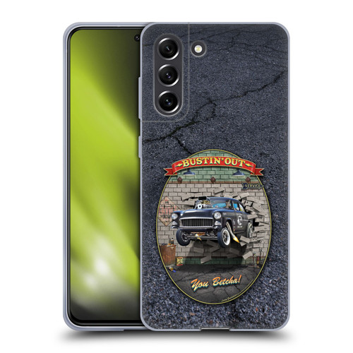 Larry Grossman Retro Collection Bustin' Out '55 Gasser Soft Gel Case for Samsung Galaxy S21 FE 5G