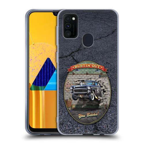 Larry Grossman Retro Collection Bustin' Out '55 Gasser Soft Gel Case for Samsung Galaxy M30s (2019)/M21 (2020)