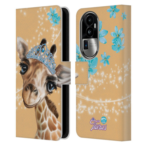 Animal Club International Royal Faces Giraffe Leather Book Wallet Case Cover For OPPO Reno10 Pro+