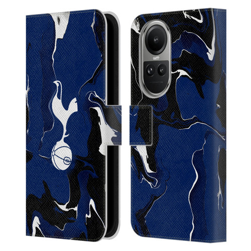 Tottenham Hotspur F.C. Badge Marble Leather Book Wallet Case Cover For OPPO Reno10 5G / Reno10 Pro 5G