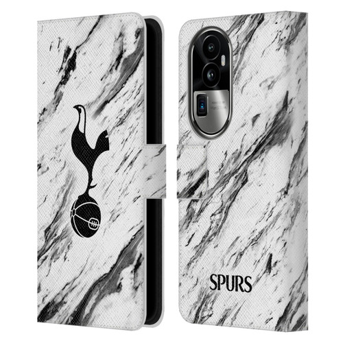 Tottenham Hotspur F.C. Badge Black And White Marble Leather Book Wallet Case Cover For OPPO Reno10 Pro+