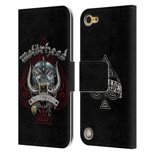 Motorhead Graphics Ace Of Spades Dog Leather Book Wallet Case Cover For Apple iPod Touch 5G 5th Gen