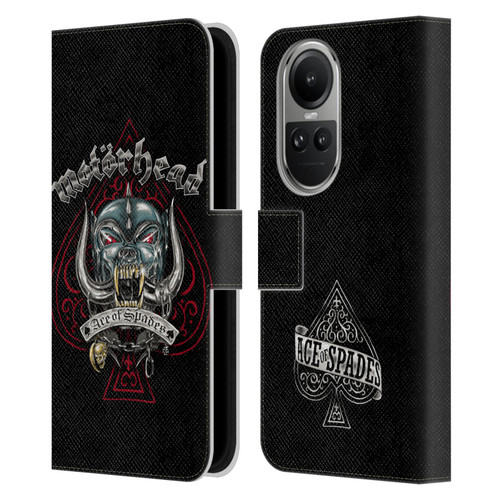 Motorhead Graphics Ace Of Spades Dog Leather Book Wallet Case Cover For OPPO Reno10 5G / Reno10 Pro 5G