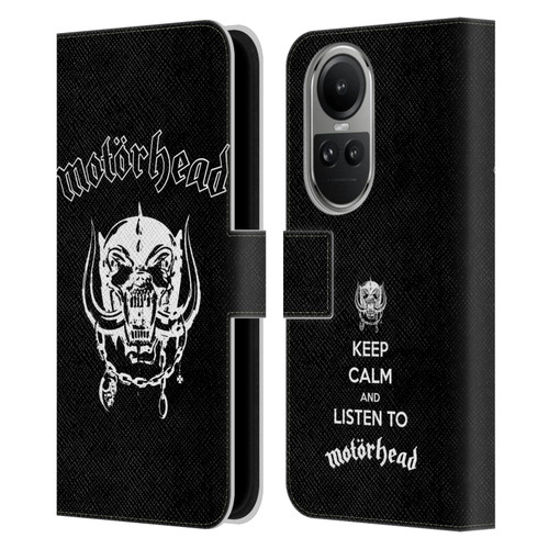 Motorhead Graphics Classic Logo Leather Book Wallet Case Cover For OPPO Reno10 5G / Reno10 Pro 5G